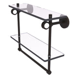 Clearview Collection Double Glass Vanity Shelf with Integrated Towel Bar with Dotted Accents