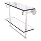 Clearview Collection Double Glass Vanity Shelf with Integrated Towel Bar with Dotted Accents