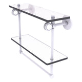 Clearview Collection Double Glass Vanity Shelf with Integrated Towel Bar with Dotted Accents