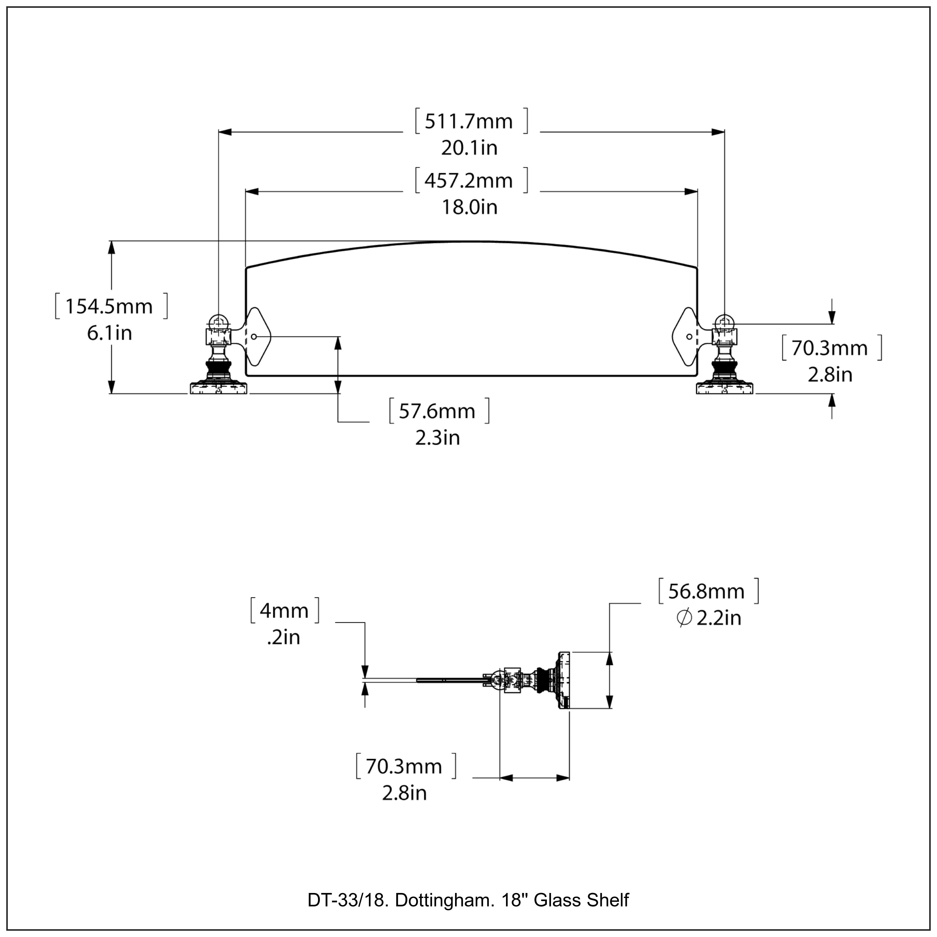 Dottingham Collection Glass Shelf