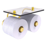 Dottingham Collection 2 Roll Toilet Paper Holder with Glass Shelf