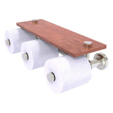Dottingham Collection Horizontal Reserve 3 Roll Toilet Paper Holder with Wood Shelf