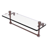 Foxtrot Collection Glass Vanity Shelf with Integrated Towel Bar