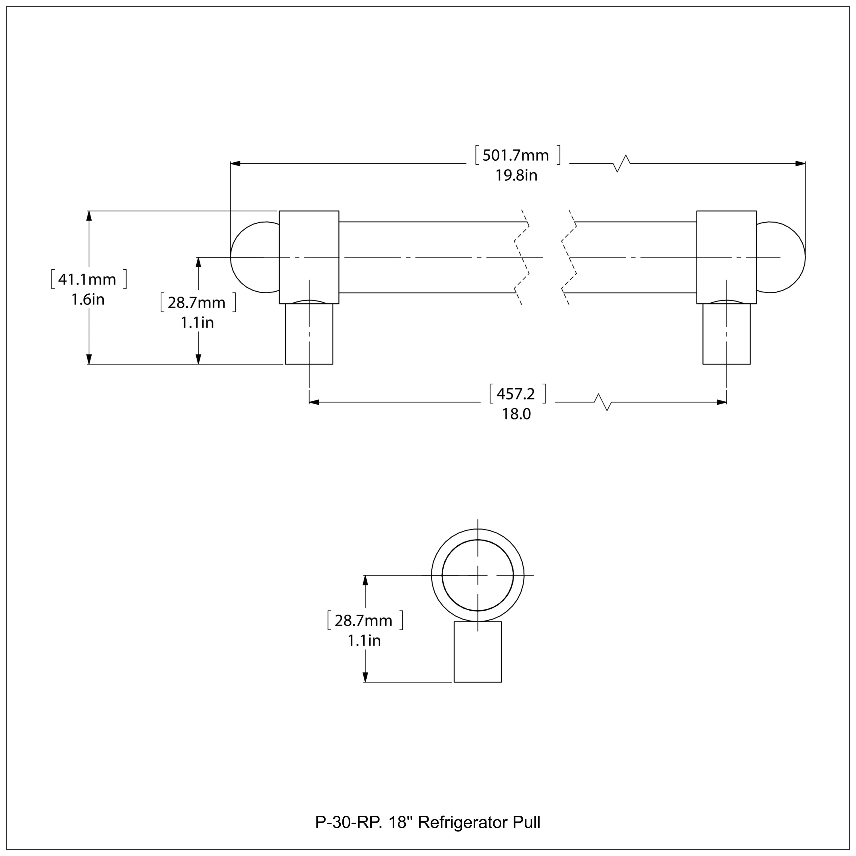 18 Inch Refrigerator Pull