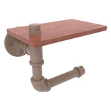 Pipeline Collection Toilet Paper Holder with Wood Shelf