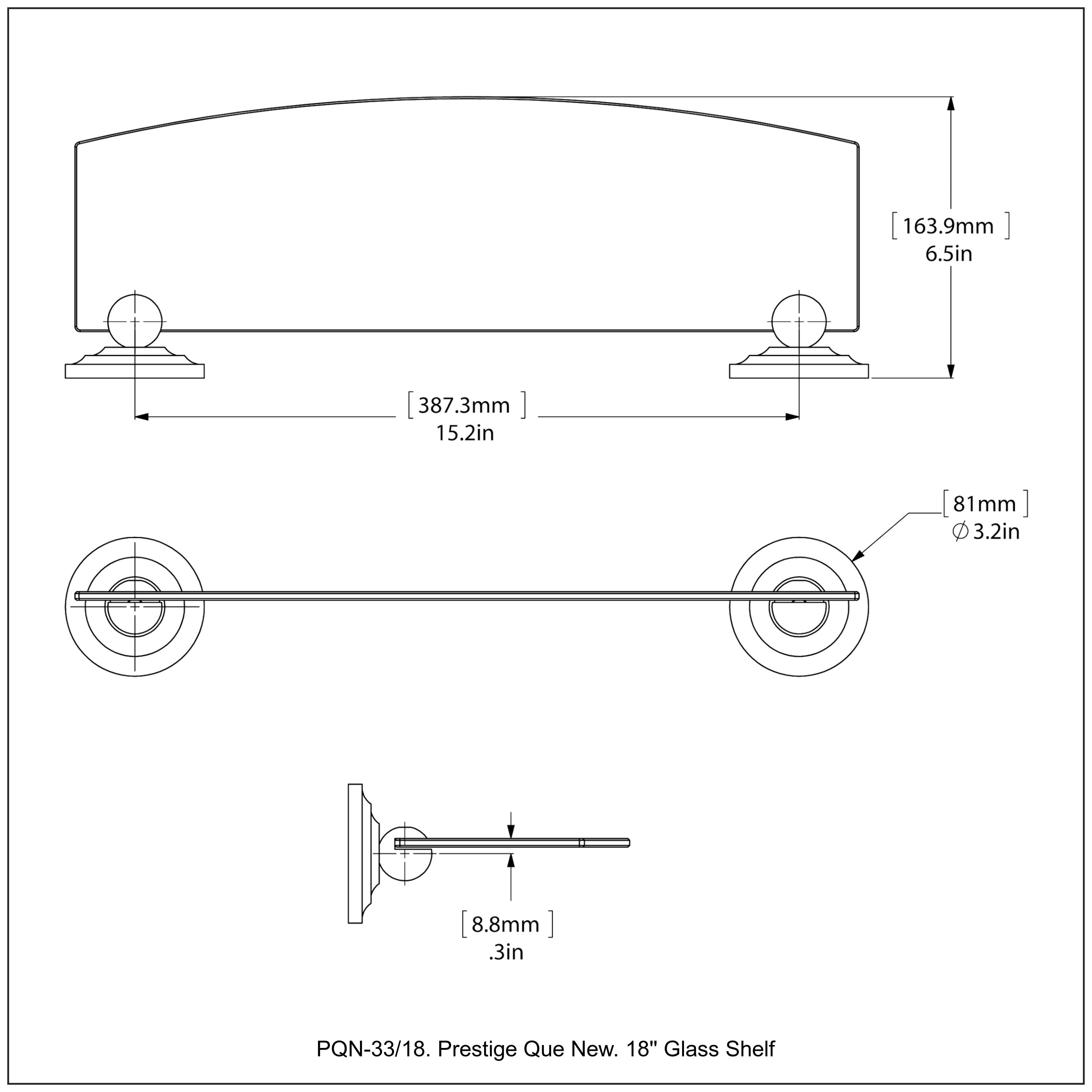 Prestige Que New Collection Glass Shelf