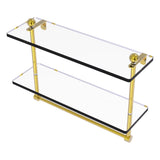 Prestige Regal Collection Two Tiered Glass Shelf with Integrated Towel Bar