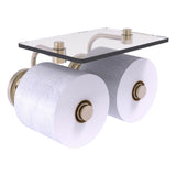 Que New Collection 2 Roll Toilet Paper Holder with Glass Shelf