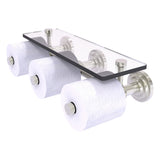 Que New Collection Horizontal Reserve 3 Roll Toilet Paper Holder with Glass Shelf