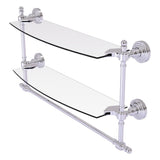 Retro Wave Collection Two Tiered Glass Shelf with Integrated Towel Bar