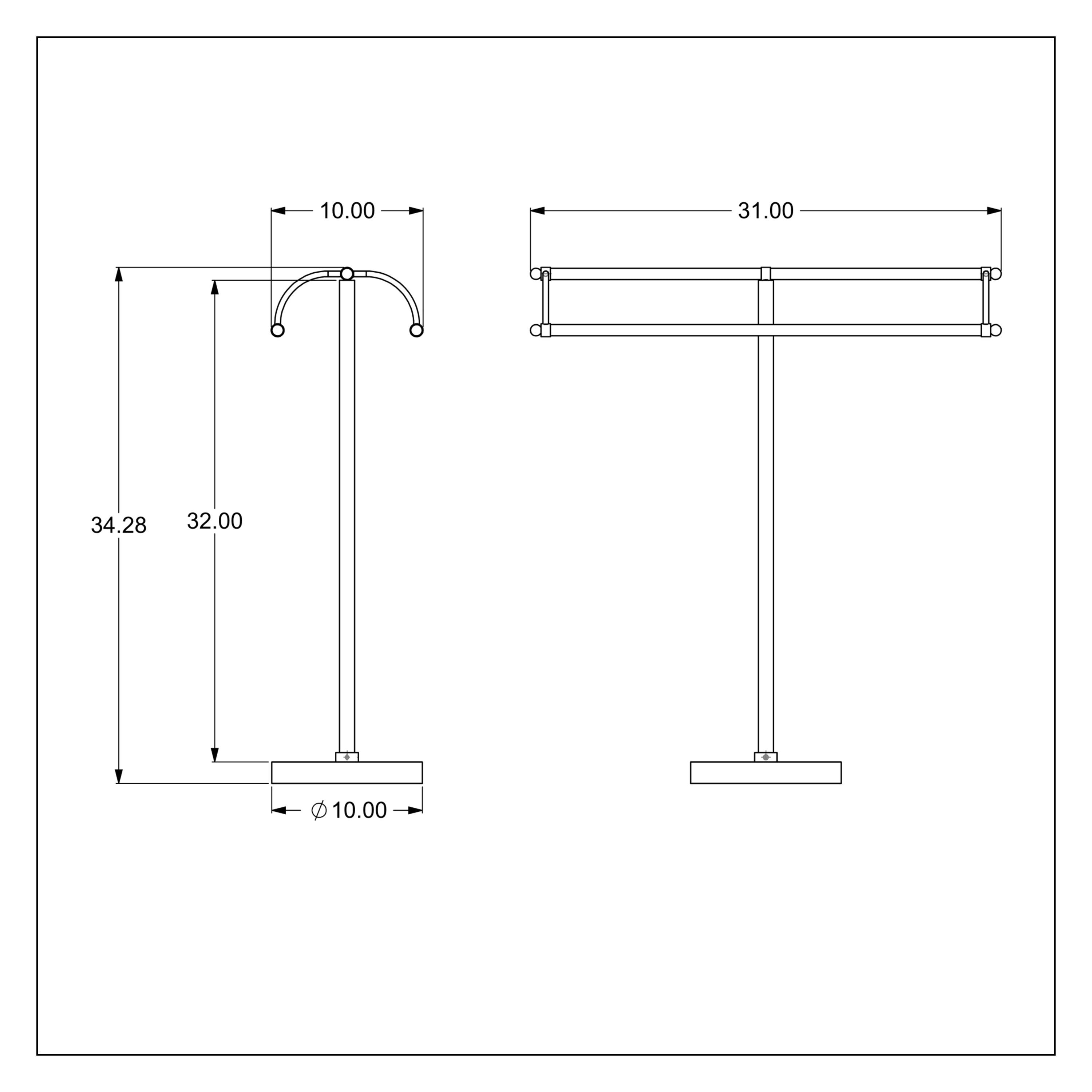 Freestanding Double Arm Towel Valet