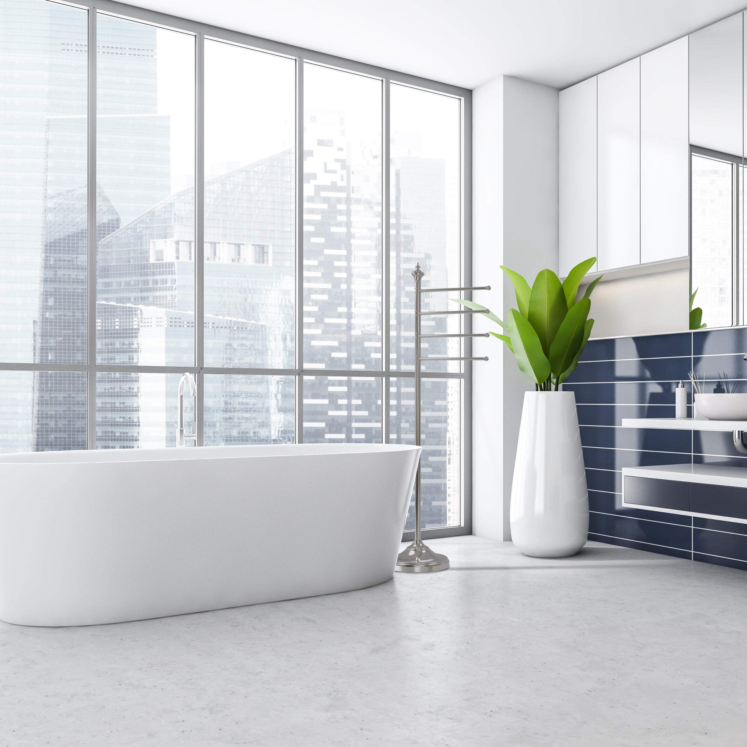 Freestanding 4 Pivoting Swing Arm Towel Valet