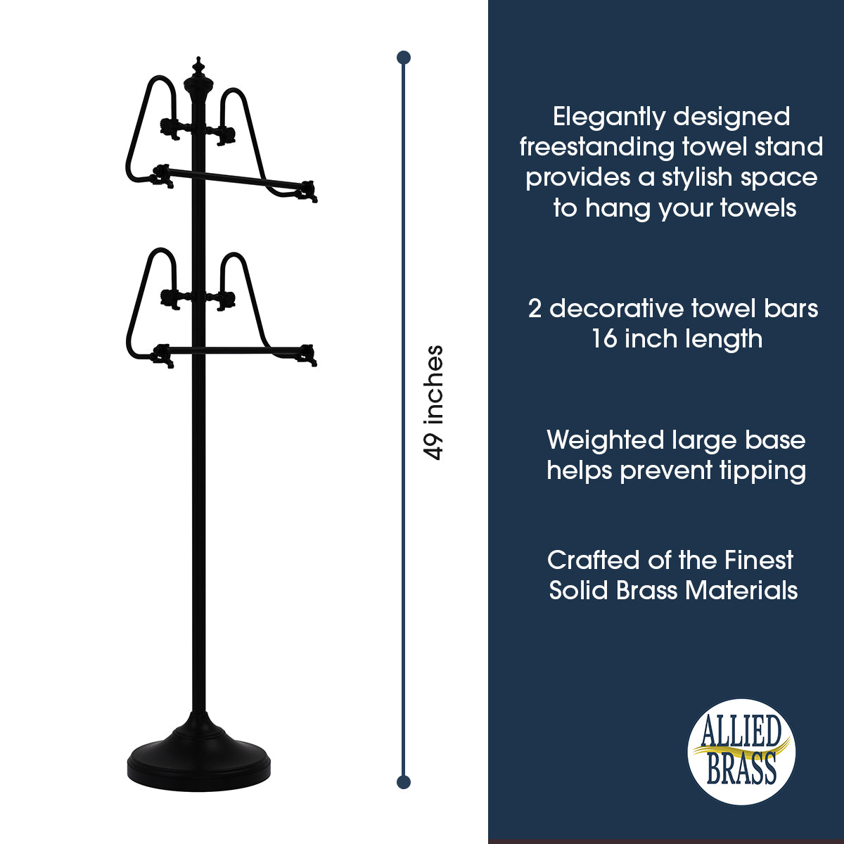 Freestanding 49 Inch High Towel Stand