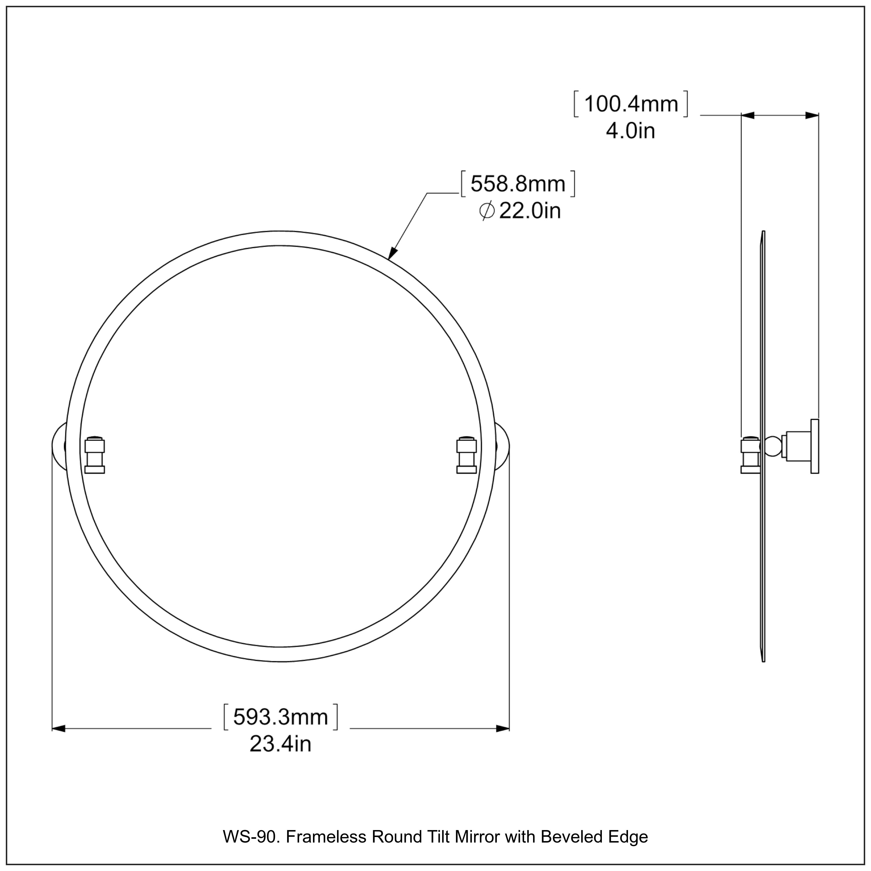 Frameless Round Tilt Mirror with Beveled Edge
