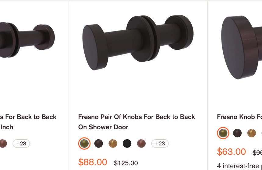 New Glass-Mounted Shower Door Hardware!