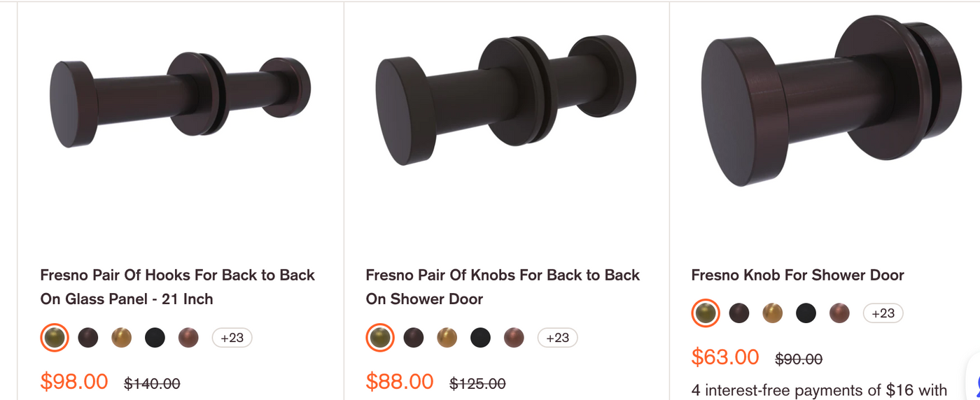 New Glass-Mounted Shower Door Hardware!