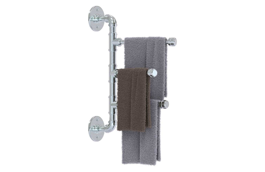 Multi-Arm Swinging Towel Bar Constructed From Pipe