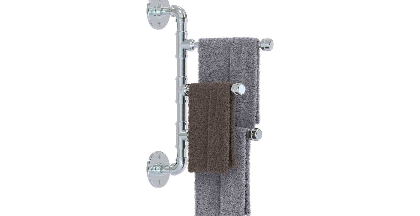 Multi-Arm Swinging Towel Bar Constructed From Pipe