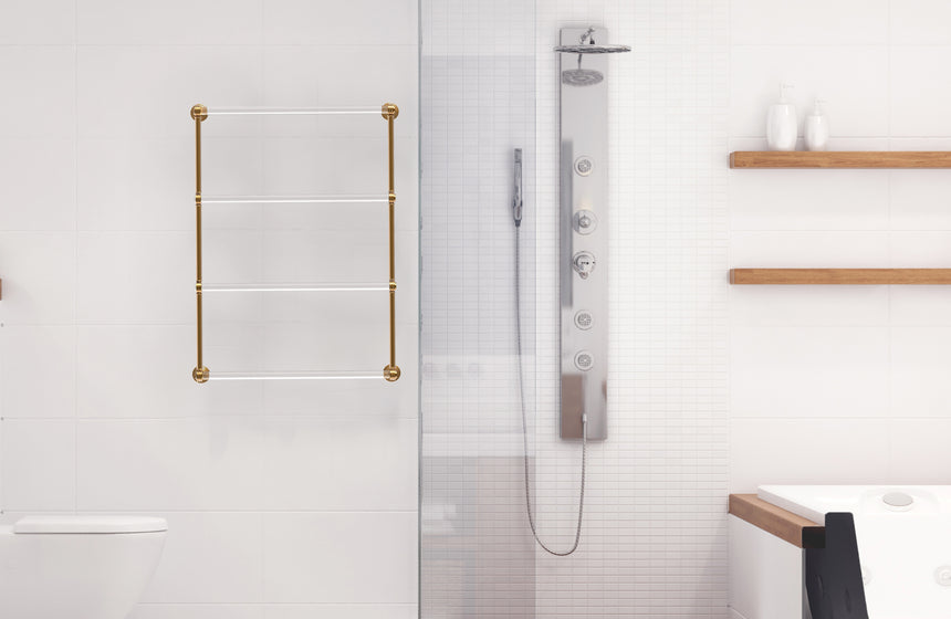Got Lots of Towels? Hang Them on a Ladder Towel Bar.
