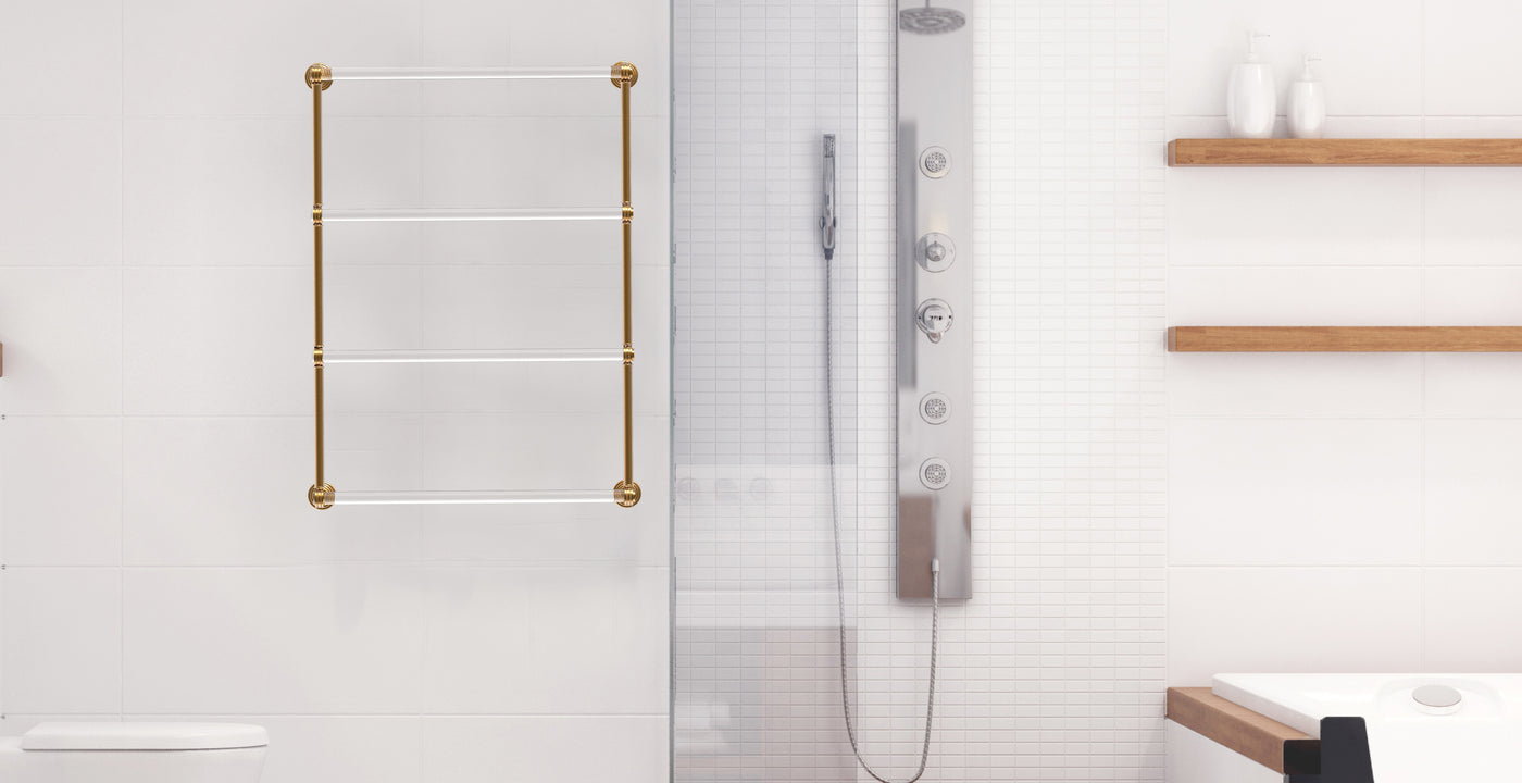 Got Lots of Towels? Hang Them on a Ladder Towel Bar.