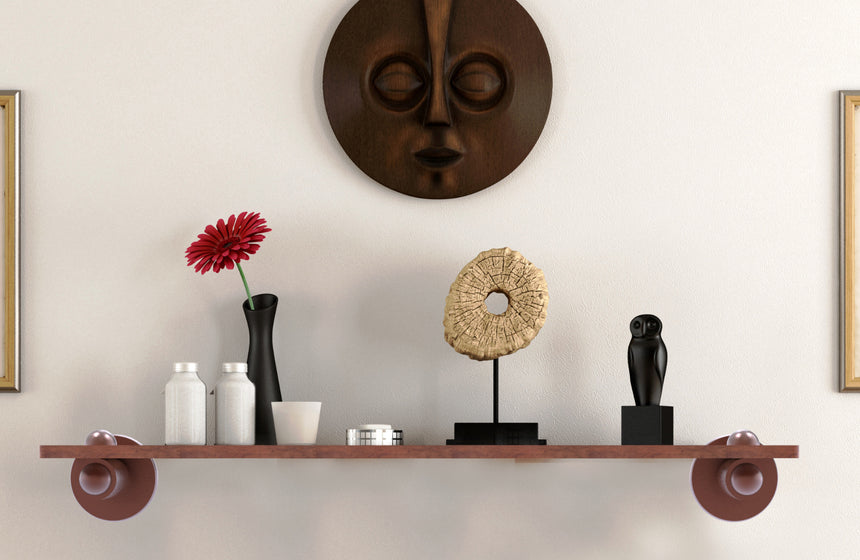 Strong, Stylish Brass and Wood Shelves