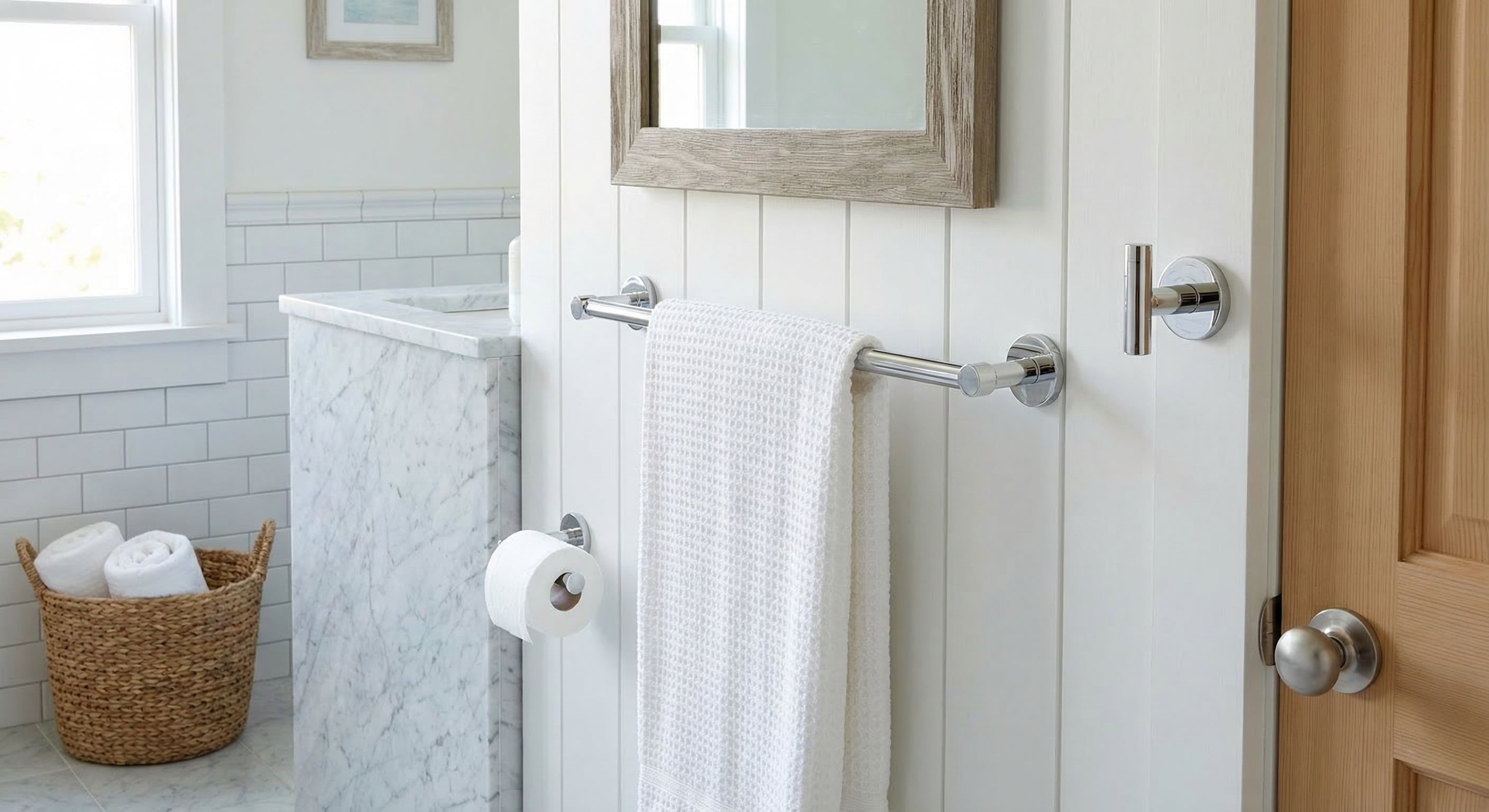 Dayton Collection - Guest bath with polished chrome accessories