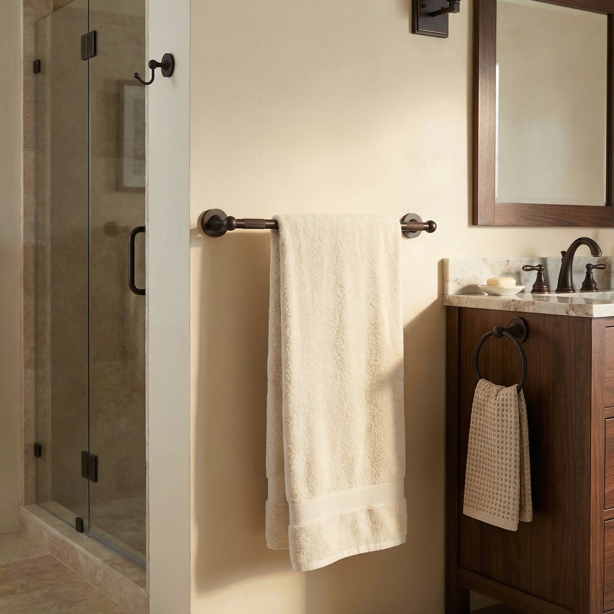 Shadwell Collection - Traditional bathroom with oil rubbed bronze accessories
