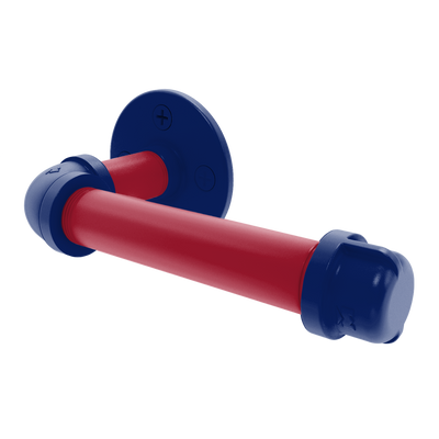 Gridiron Collection European Style Toilet Tissue Holder New York Blue and Red Edition