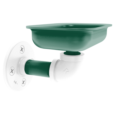 Gridiron Collection Wall Mounted Soap Dish New York Green and White Edition