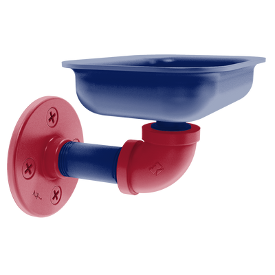 Gridiron Collection Wall Mounted Soap Dish New York Blue and Red Edition