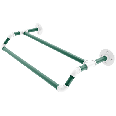 Gridiron Collection Double Towel Bar New York Green and White Edition