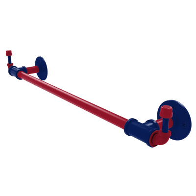 Gridiron Collection Towel Bar with Integrated Hooks New York Blue and Red Edition
