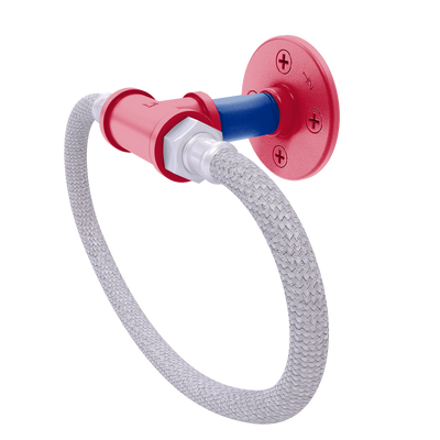 Gridiron Collection Towel Ring with Stainless Steel Braided Ring Buffalo Edition
