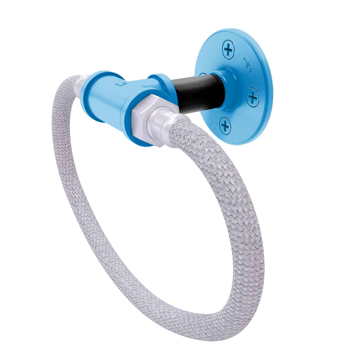 Gridiron Collection Towel Ring with Stainless Steel Braided Ring Carolina Edition