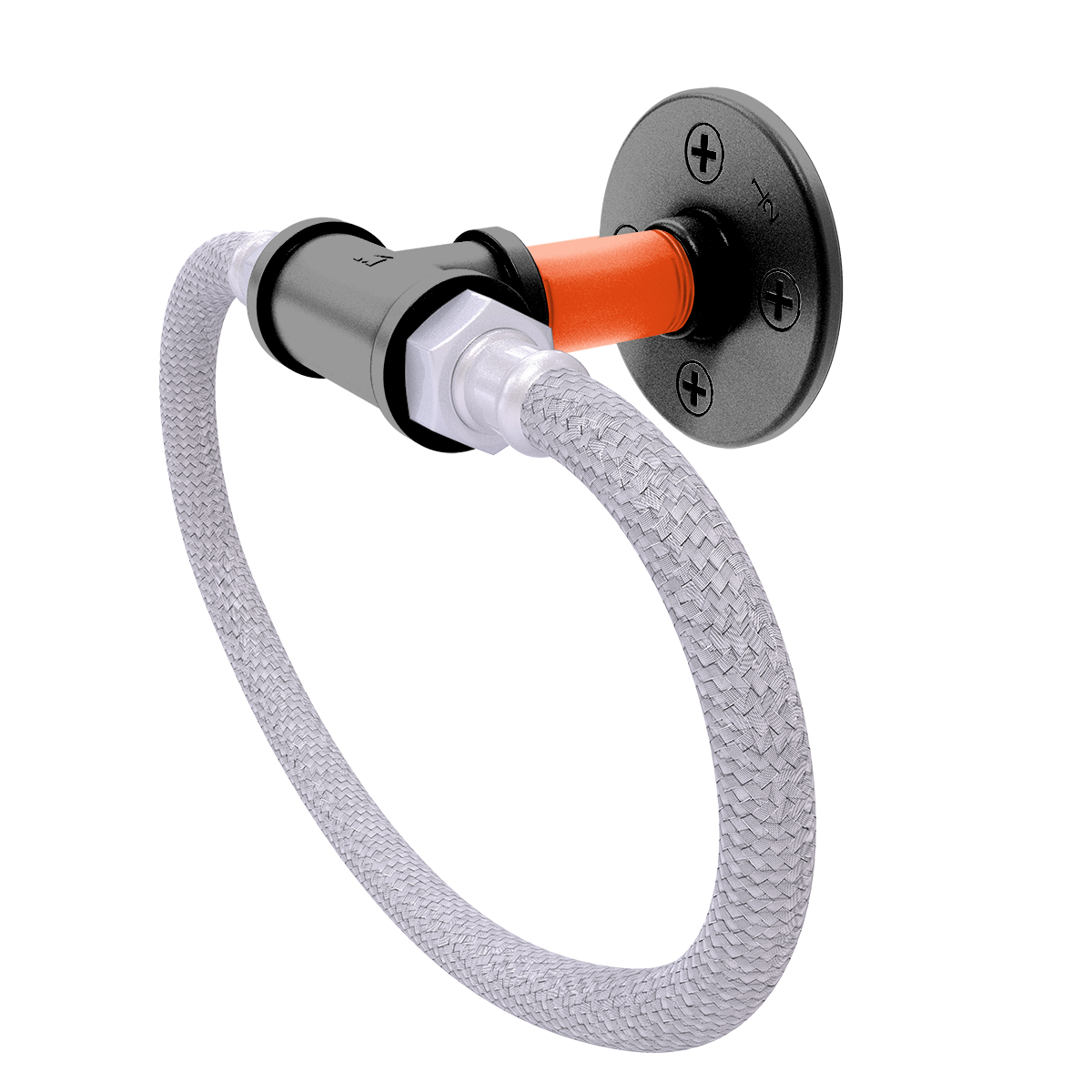 Gridiron Collection Towel Ring with Stainless Steel Braided Ring Cincinnati Edition