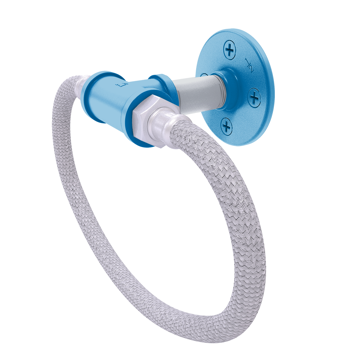 Gridiron Collection Towel Ring with Stainless Steel Braided Ring Detroit Edition