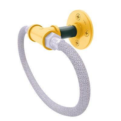 Gridiron Collection Towel Ring with Stainless Steel Braided Ring Green Bay Edition