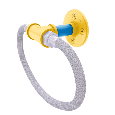 Gridiron Collection Towel Ring with Stainless Steel Braided Ring Los Angeles Blue and Gold Edition