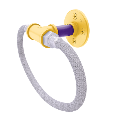 Gridiron Collection Towel Ring with Stainless Steel Braided Ring Minnesota Edition