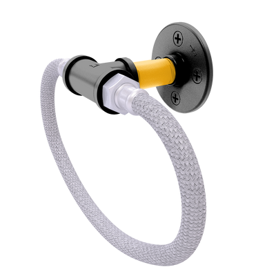 Gridiron Collection Towel Ring with Stainless Steel Braided Ring Pittsburgh Edition