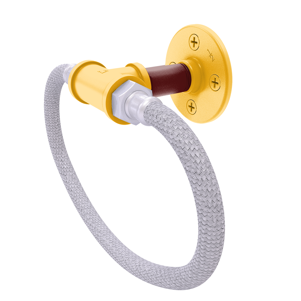 Gridiron Collection Towel Ring with Stainless Steel Braided Ring Washington Edition