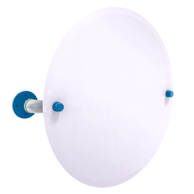 Gridiron Collection Frameless Round Wall Mounted Tilt Mirror Detroit Edition