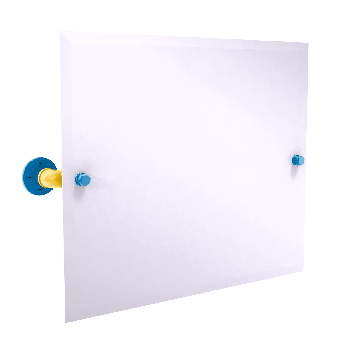 Gridiron Collection Landscape Rectangular Wall Mounted Tilt Mirror Los Angeles Blue and Gold Edition