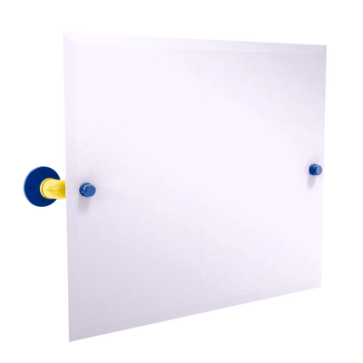Gridiron Collection Landscape Rectangular Wall Mounted Tilt Mirror Los Angeles Blue and Yellow Edition
