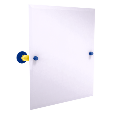Gridiron Collection Frameless Rectangular Wall Mounted Tilt Mirror Los Angeles Blue and Yellow Edition