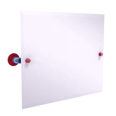 Gridiron Collection Landscape Rectangular Wall Mounted Tilt Mirror New York Blue and Red Edition