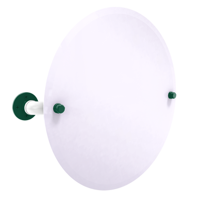 Gridiron Collection Frameless Round Wall Mounted Tilt Mirror New York Green and White Edition