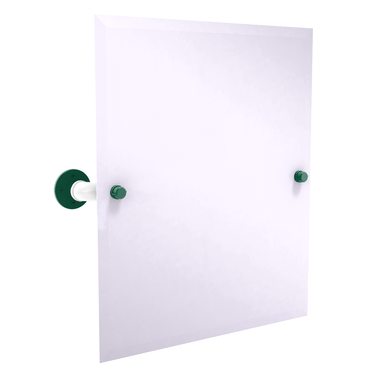 Gridiron Collection Frameless Rectangular Wall Mounted Tilt Mirror New York Green and White Edition