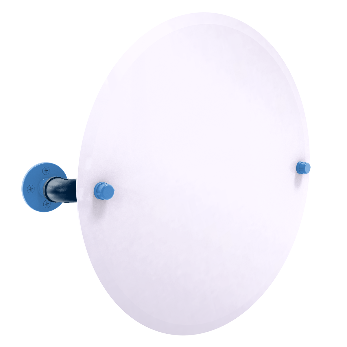 Gridiron Collection Frameless Oval Wall Mounted Tilt Mirror Tennessee Edition