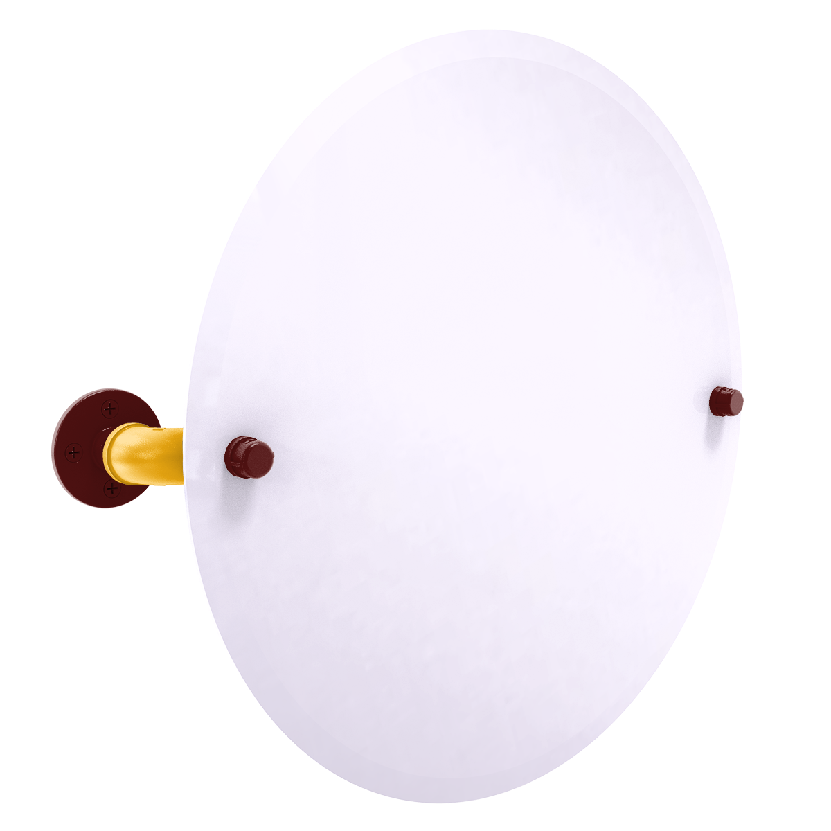 Gridiron Collection Frameless Round Wall Mounted Tilt Mirror Washington Edition